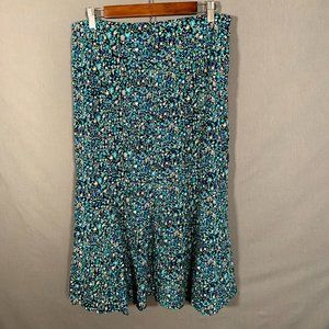 NWT Christopher & Banks Blue Floral Skirt